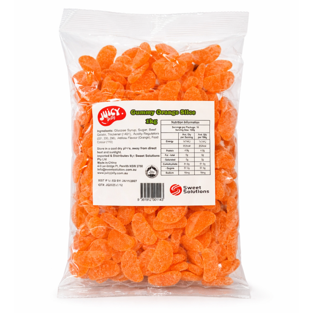 Gummy Orange Slices 1kg | Fizzy