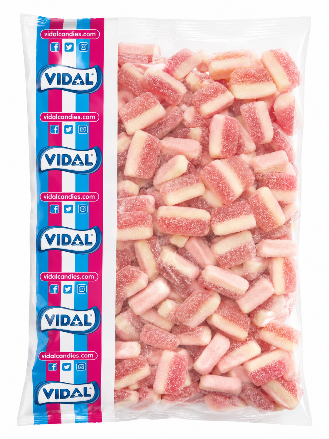 Fizzy Strawberry Slices 3kg  | Vidal Wholesale Lollies