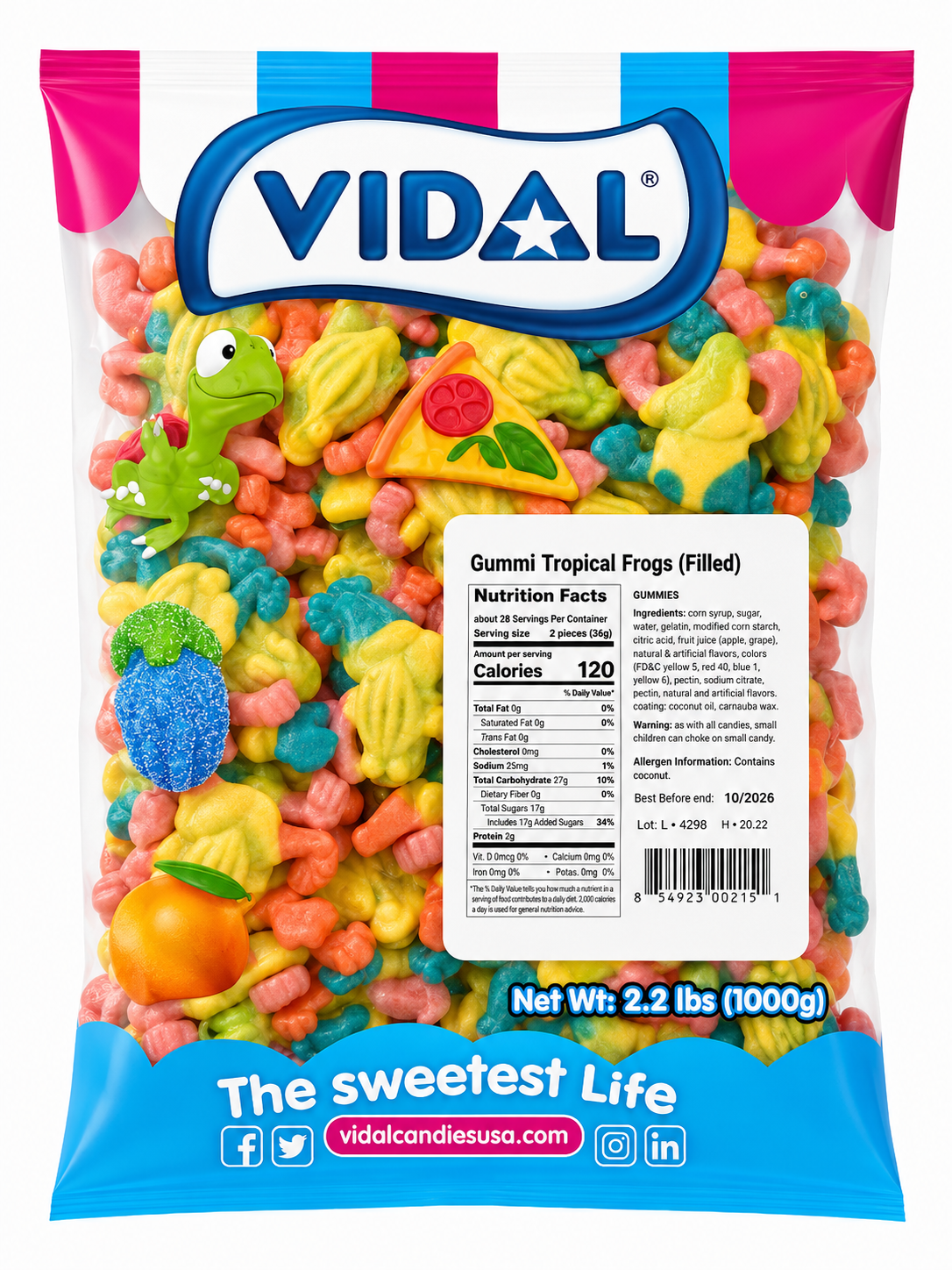 1kg Jelly Filled Frogs | Vidal Wholesale Lollies