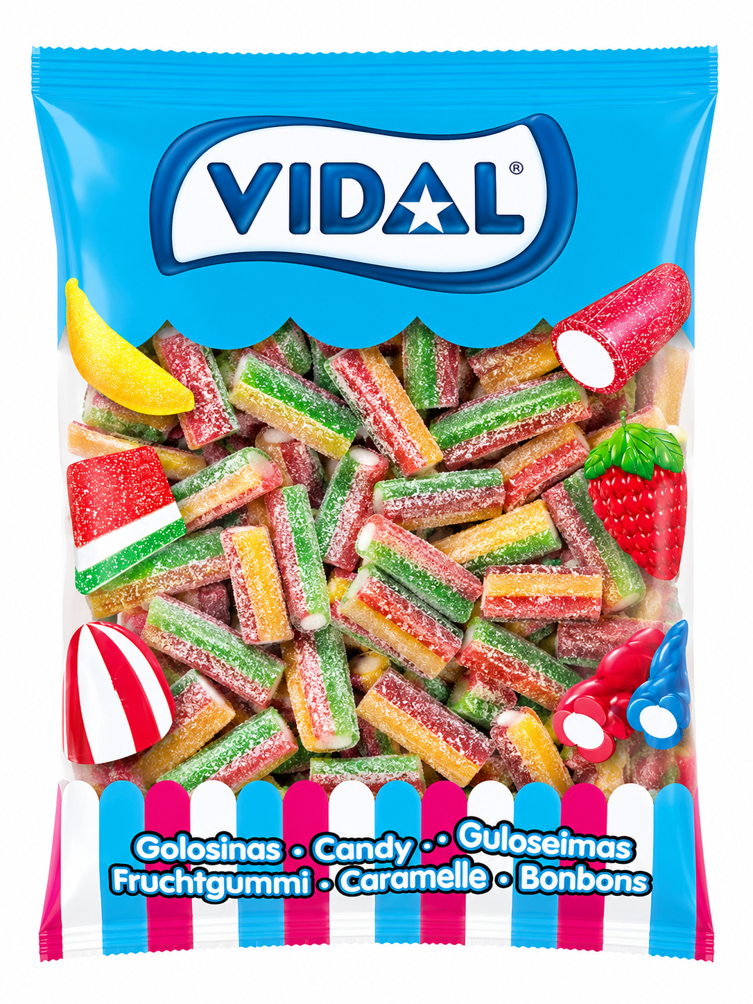 1kg Fizzy Rainbow Pencils | Vidal