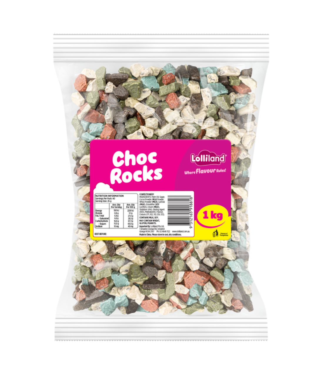 1kg Choc Rocks - Lolliland