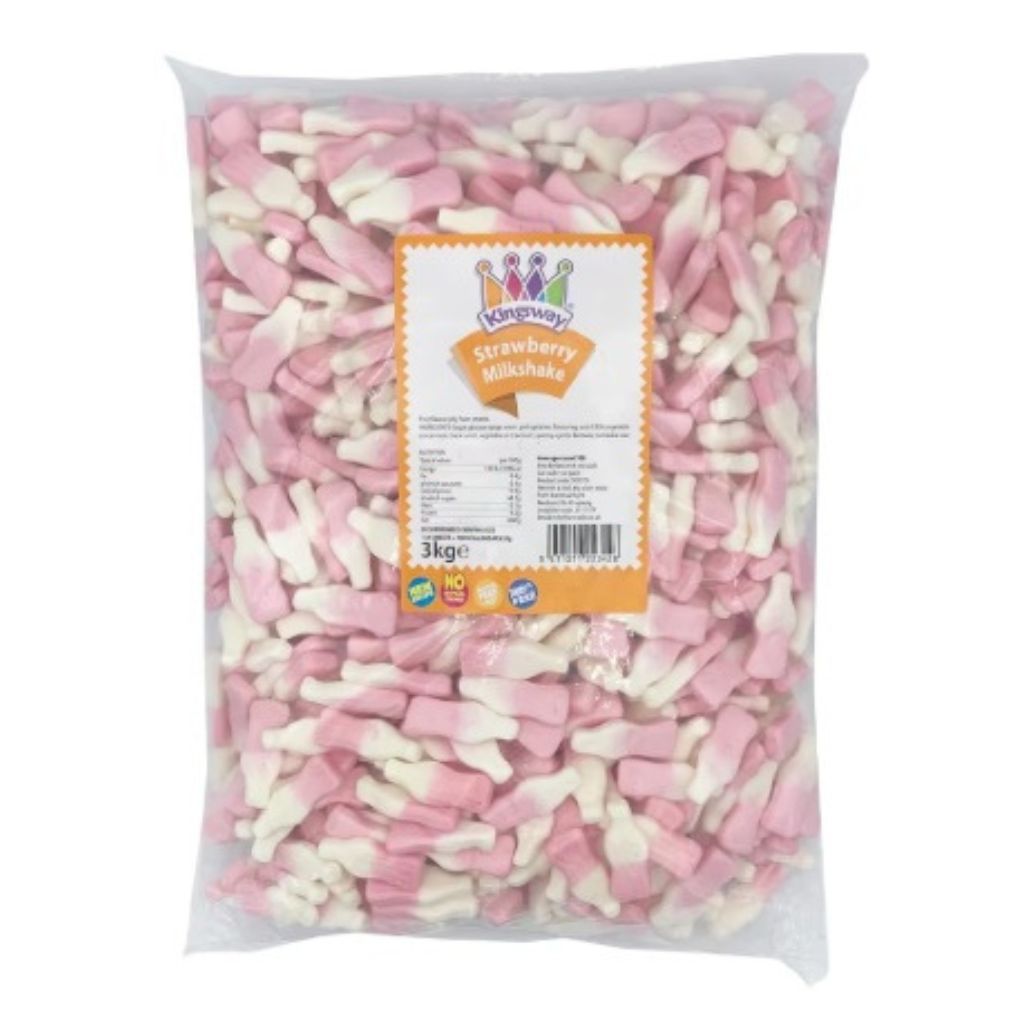 Kingsway Strawberry Milkshake Bottles Bag 2kg
