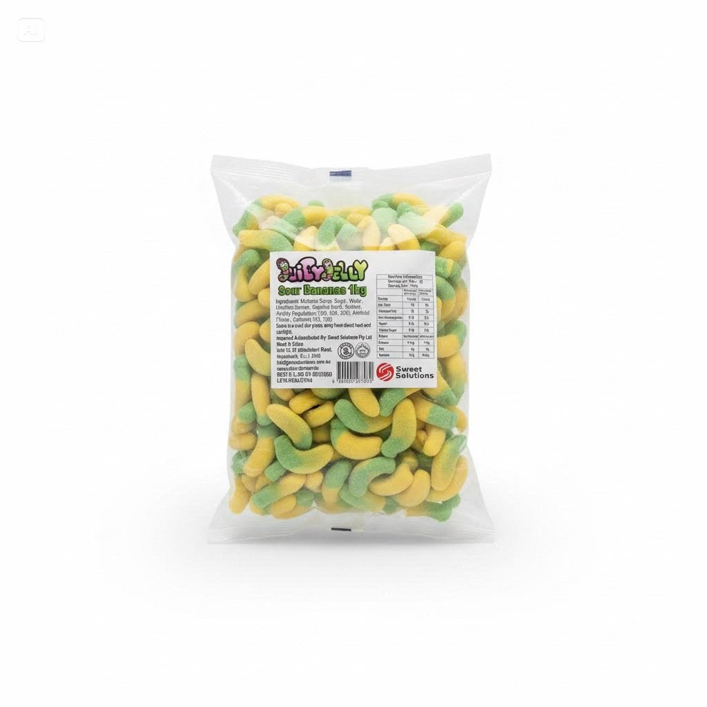 Sour Bananas 1kg Wholesale | Bulk Lollies