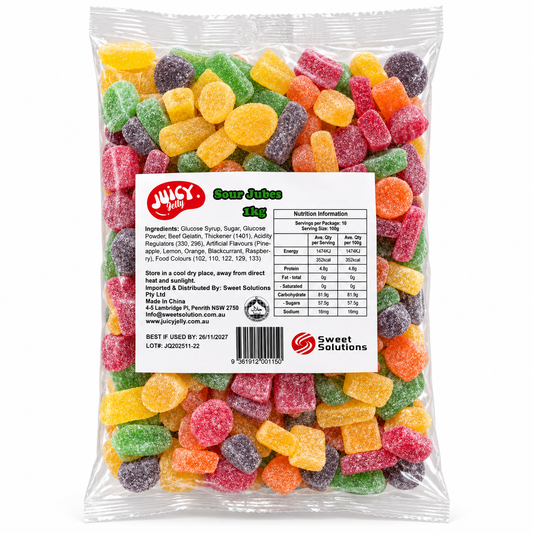Juicy Jelly Sour Jubes 1kg – wholesale bulk lollies