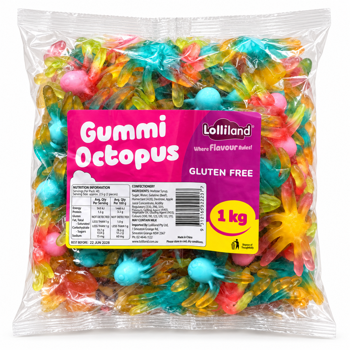 Lolliland Gummi Octopus 1kg – wholesale bulk lollies